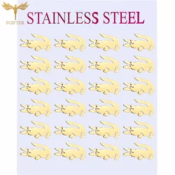 12 Pairs Stainless Steel Stud Earrings Set Punk Animal Crocodile Earrings  For Women Girls Goth Jewelry Accessories Wholesale