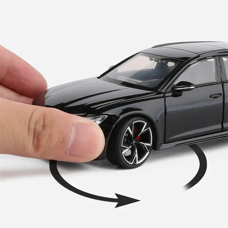 โมเดลรถ RS6 Avant Station Wagon ขนาด 1:32 ของเล่นรถสปอร์ตโลหะผสม ของเล่นจำลองพร้อมไฟ ของขวัญ