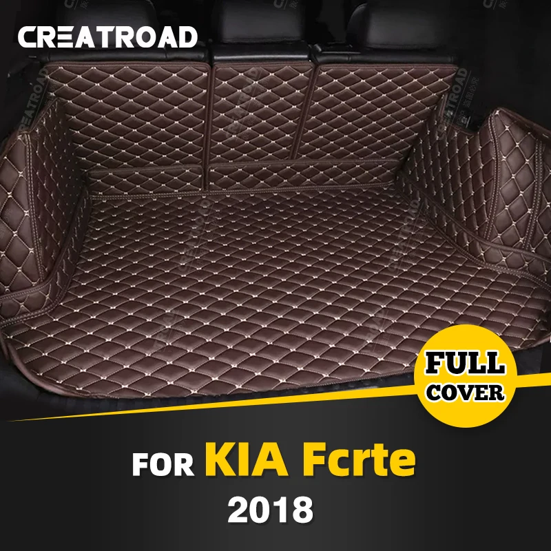 

Auto Full Coverage Trunk Mat For Kia Fcrte 2018 Anti-Dirty Leather Car Boot Cover Pad Cargo Liner Interior Protector Accessories