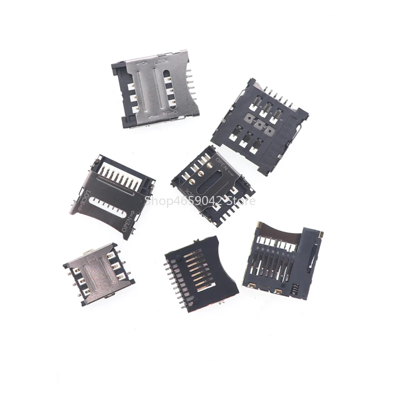 5pcs SD/Mini/TF/SIM/Micro Card Holder Card Slot Card Holder Mobile Phone Memory Card Holder with Self-Elastic Long/Short Body