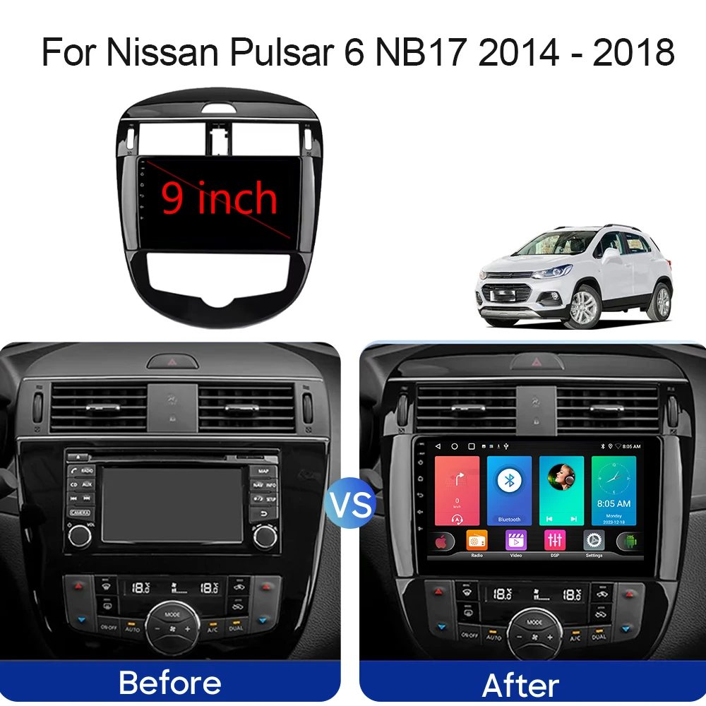 Car Radio For Nissan Pulsar 6 NB17 2014 - 2018 Android Auto GPS 4G Navigation Multimedia IPS Video Player 5G WIFI BT No 2din DVD