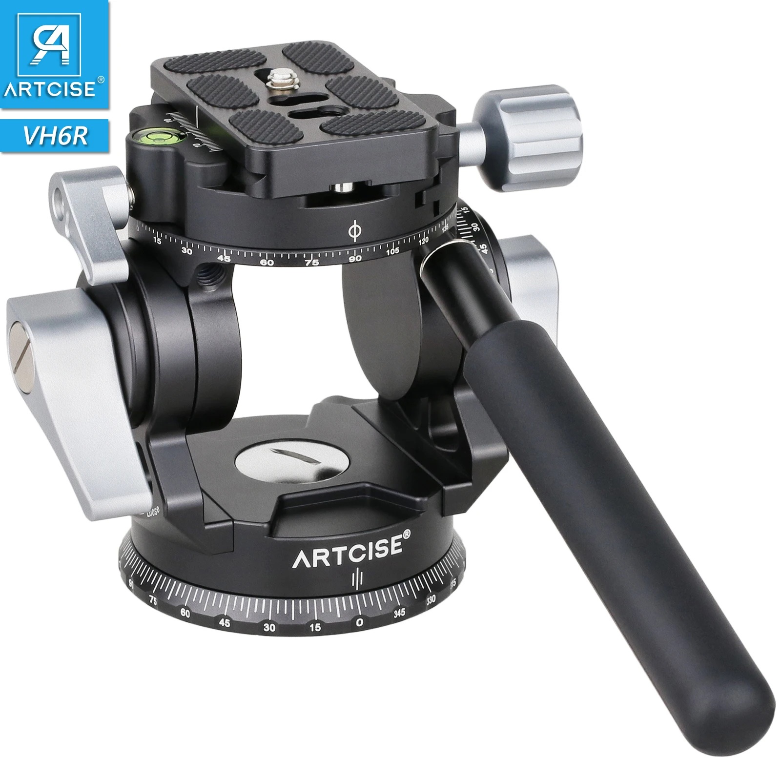 

Artcise New Hollow Video Hydraulic Head -51°+90° Double Panoramic Structure CNC Lightweight Compact Fluid Video Head for Tripod