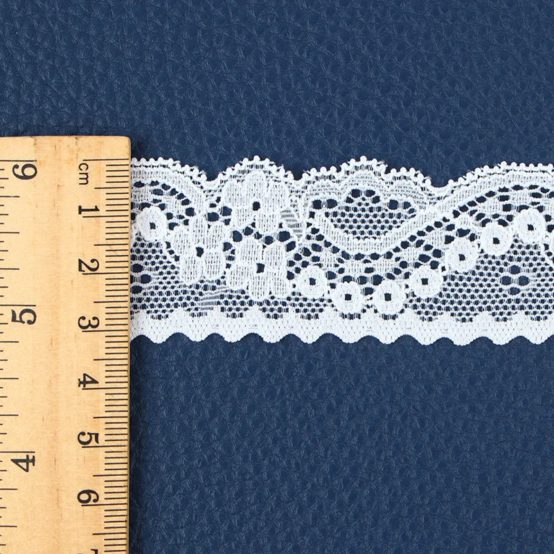 New 2-3cm White Lace Fabric 5 Yards Embroidery Trim Ribbon Brocade Fabric Craft  Eyelet Lace Trim High Quality Cotton Decoration