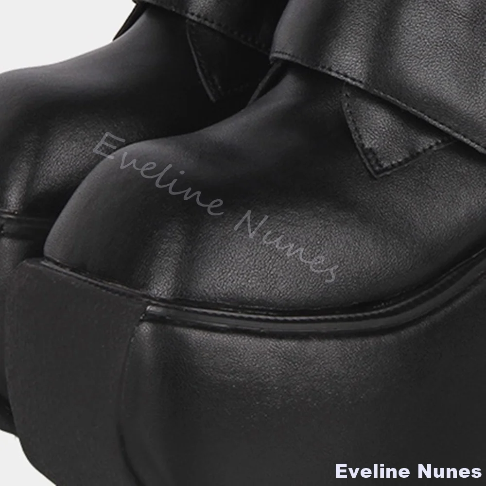 Classico Lolita Punk Stivali a metà polpaccio Piattaforma da donna Punta tonda Slip On Stivali versatili neri 2026 Autunno Stivali corti di nuova moda