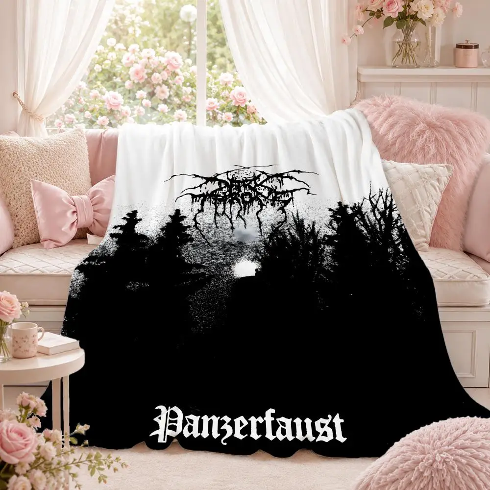 Metal Band D-DarkthroneS Throw Summer Flannel Throw Blanket Soft Antistatic Washable KidFriendly Couch Bed