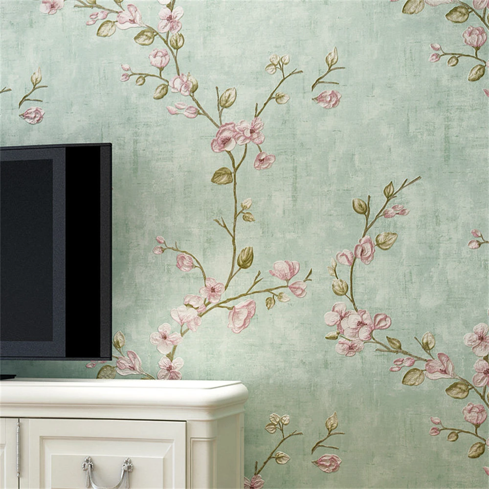 Self-adhesive wallpaper simple Pastoral American wall papers children\'s room boy girl bedroom background wall stickers painting