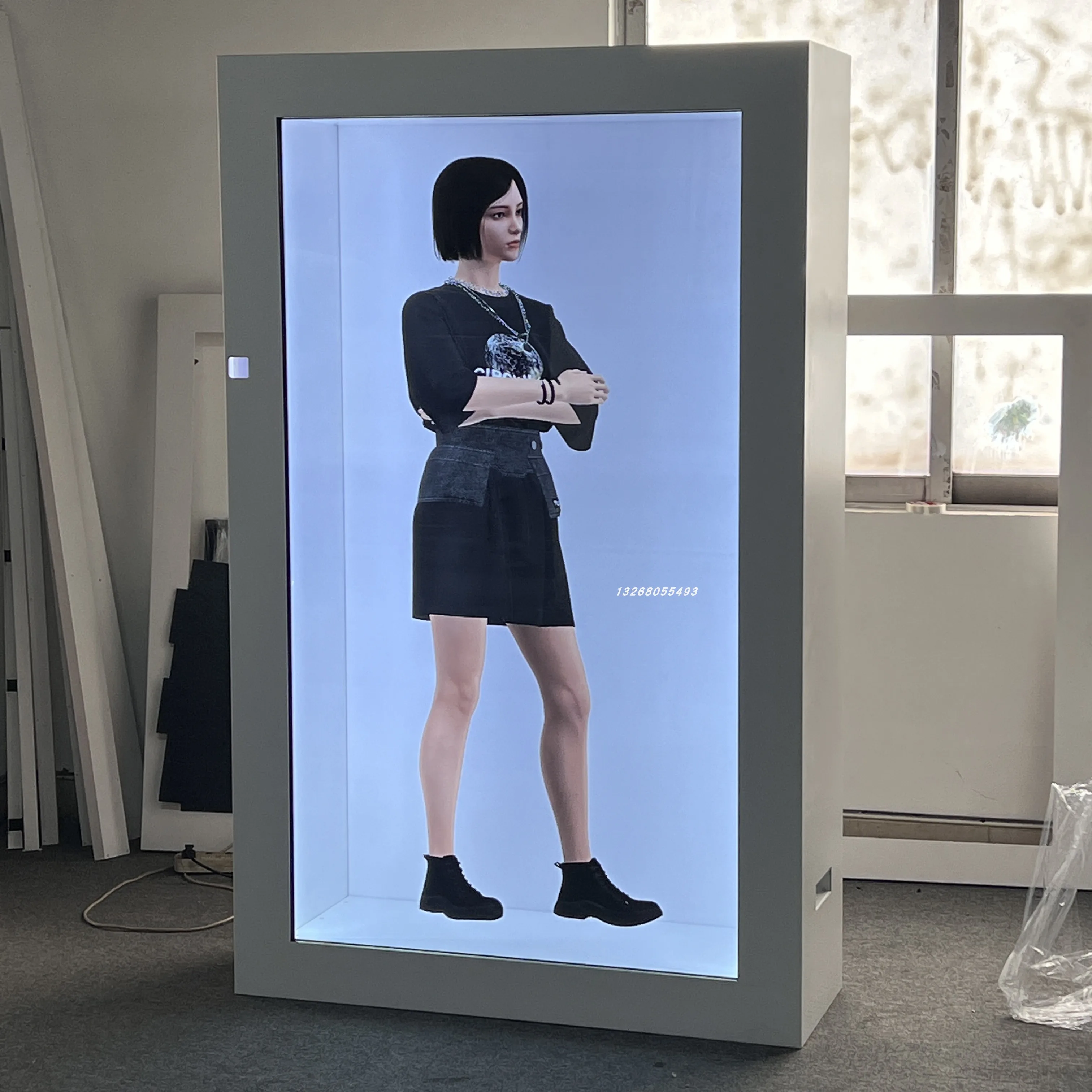 32 43 55 65 75 86 Inch Lcd Touchscreen Reclame Display, Led Transparante Informatie Demo Kiosk, transparant Led Scherm