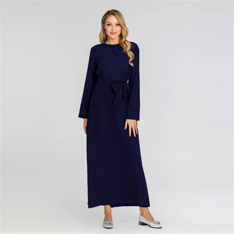 2025 New Eid Femme Dresses Women Abaya Dubai Turkey Solid Color Ropa Mujer Envio Gratis  Muslim Clothing  Robe Musulman Vetement