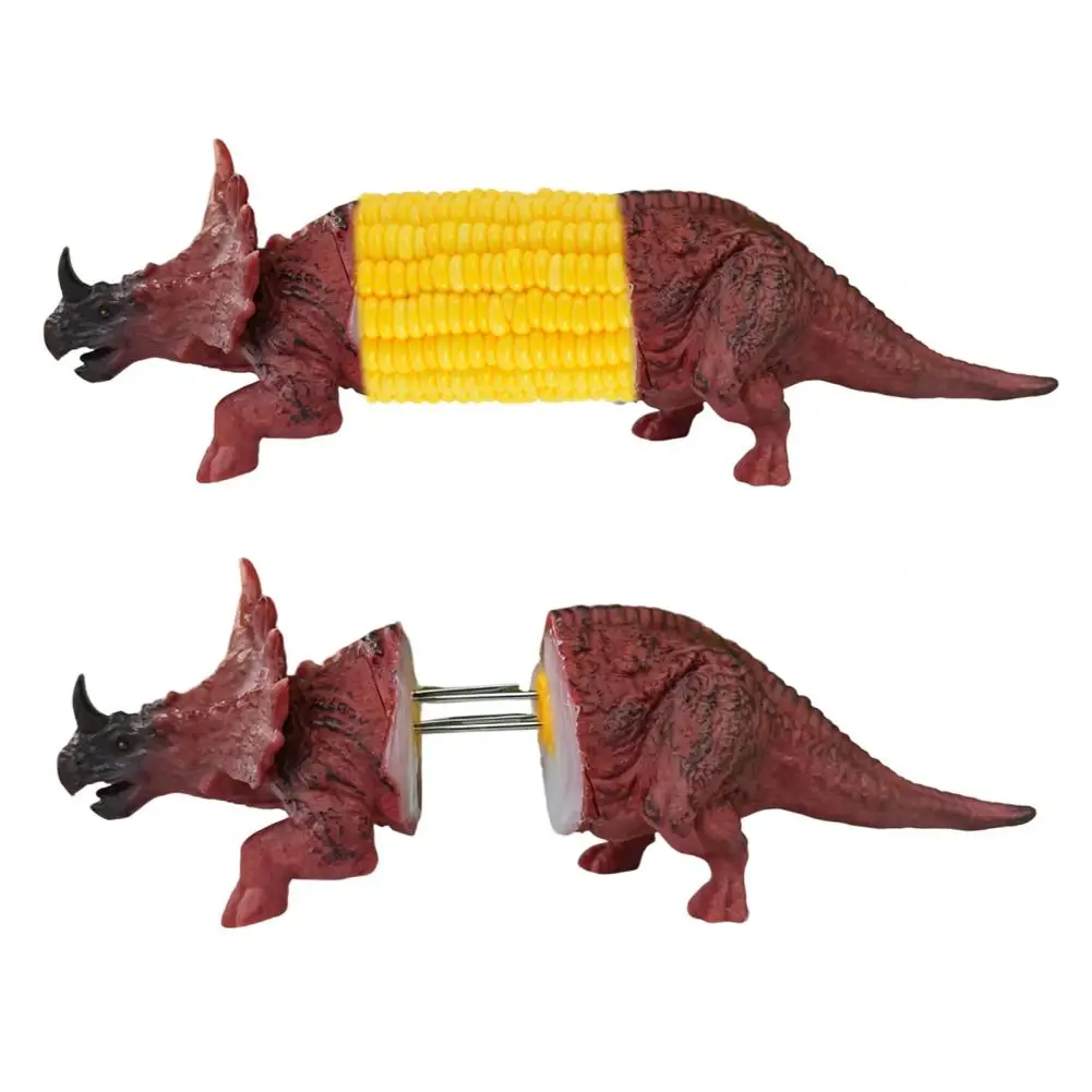 Corn Ear Holder Dinosaur Corn Cob Holders Set 3d Printed Stainless Steel Corn Forks Bbq Skewers for Party Camping Dining Table