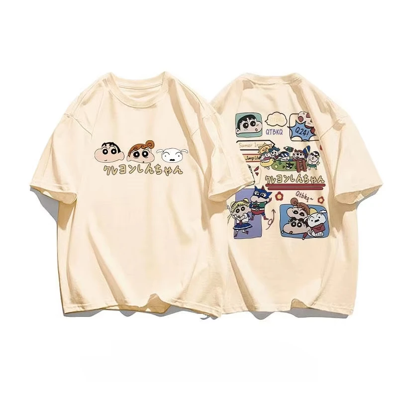 

MINISO Japanese Style Cartoon T-shirt Shin-chan Anime T Shirt Oversized Y2k Casual Streetwear Male Female Clothing Tees