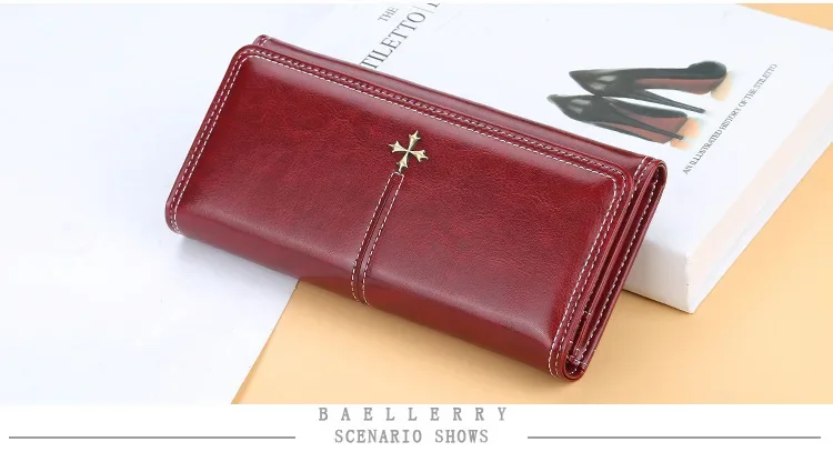 Baellerry Neue Damen-Langbörse mit Namengravur, Kartenclip, Hoher Kapazität, Fotohalter, Luxusmarken-Geldbörse für Mädchen – Detail 17