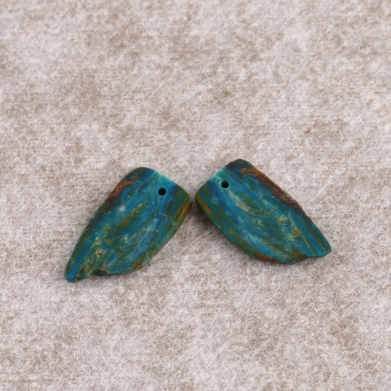 B&F Handmade Nugget Blue Opal Pendants Beads, Genuine Natural stones beads, Unique Stones for jewelry & DIY Earring Beads