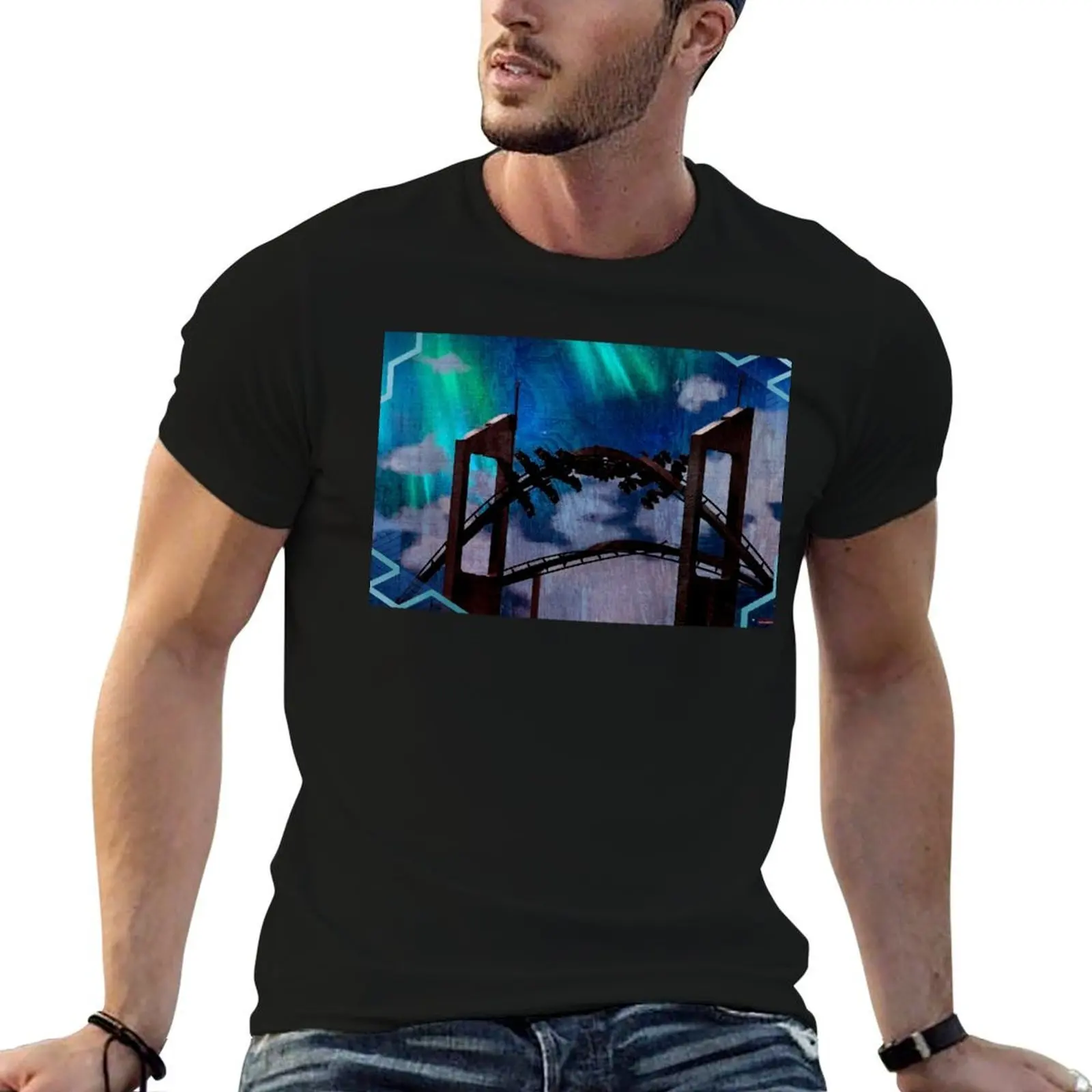 Gatekeeper at Cedar Point, Custom Rollercoaster Image T-Shirt Mechanic Work Tee Shirt