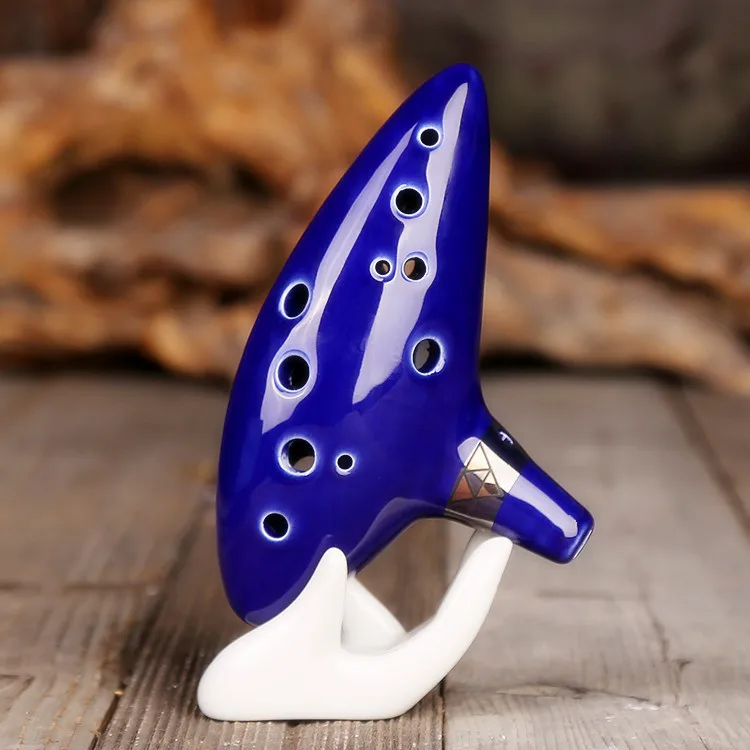 Hot Sale In Stock musical ocarina instrumento 12 Hole Ceramic Tenor Horn double ocarina flute