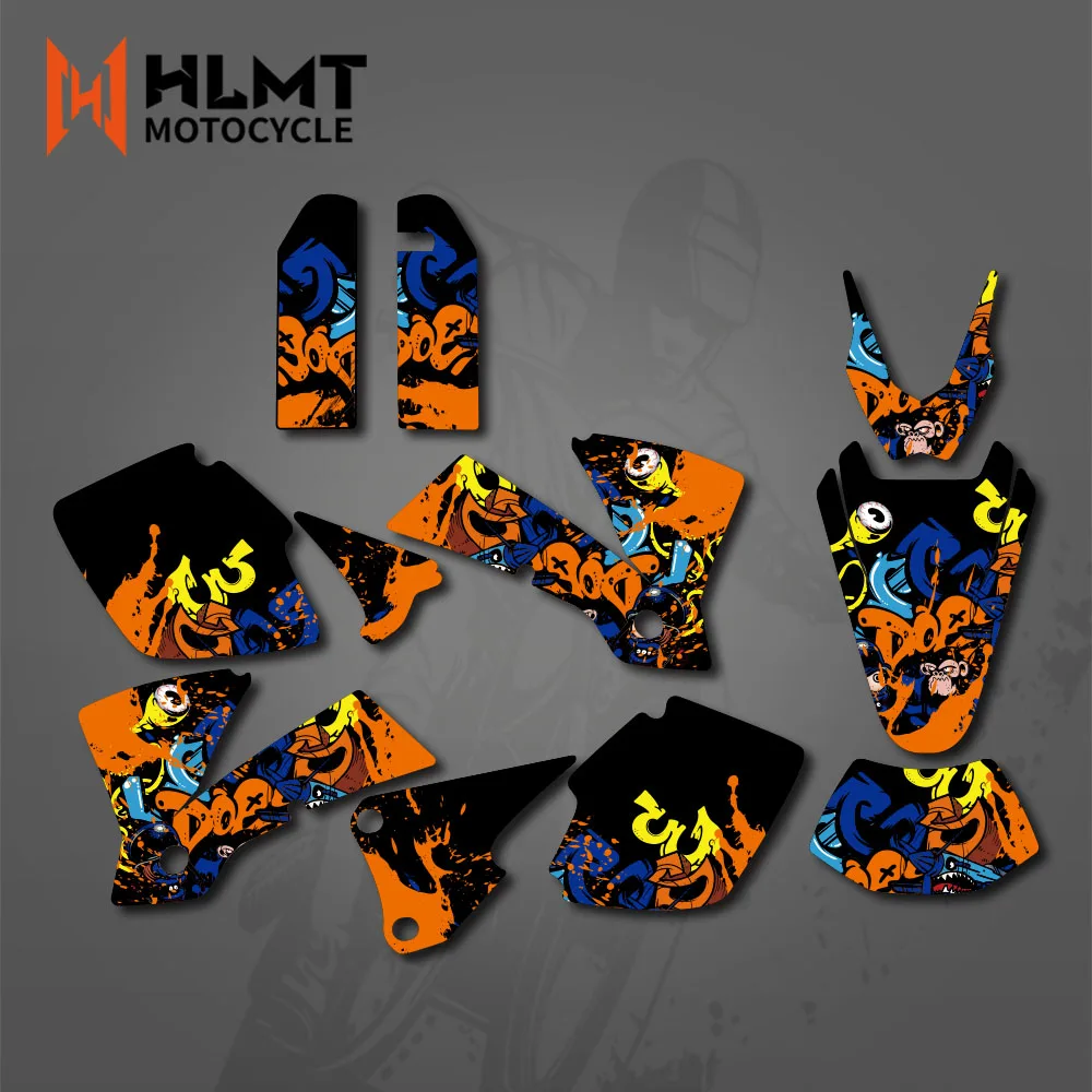 HLMT Motocross Graphics Background Decals Stickers Customize For KTM EXC 300 EXC250 EXC 125 250 300 350 400 450 500 530 2003