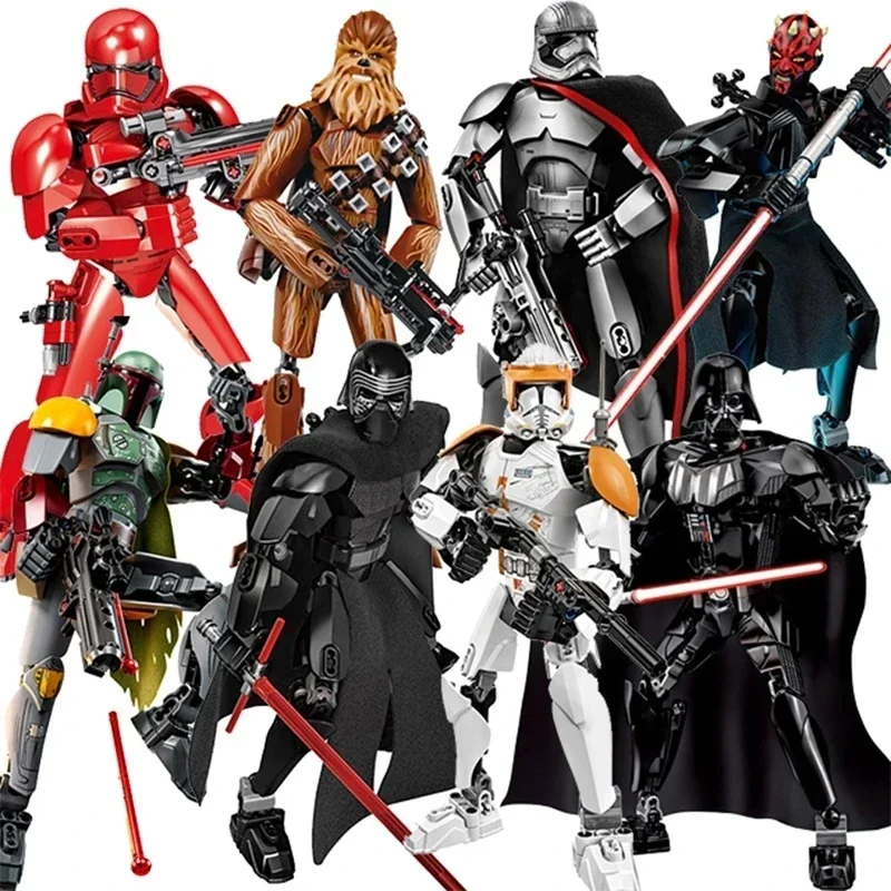 Star Wars Cartoon Vader Building Block Anime Model Doll Stormtrooper Darth Vader Space Wars Skywalker Action Figure Brick Toy