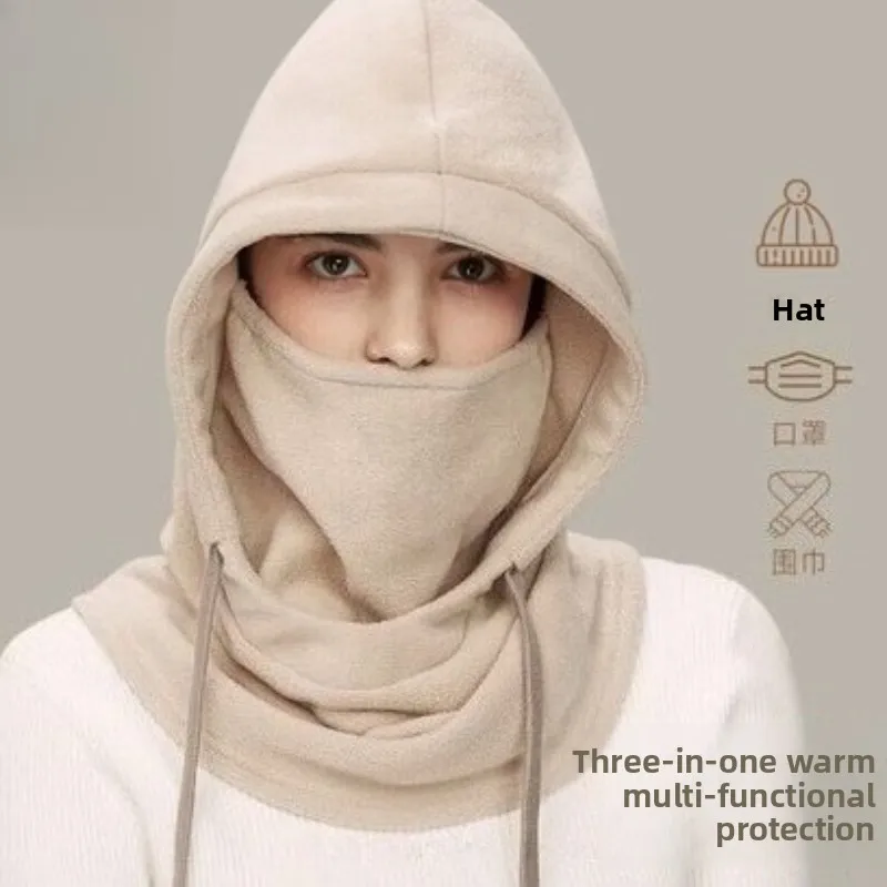 Scarf hatneck warmer windproof and warmfor skiing and cycling, double-sided fleece unisex,winter thickened cold-proof face mask