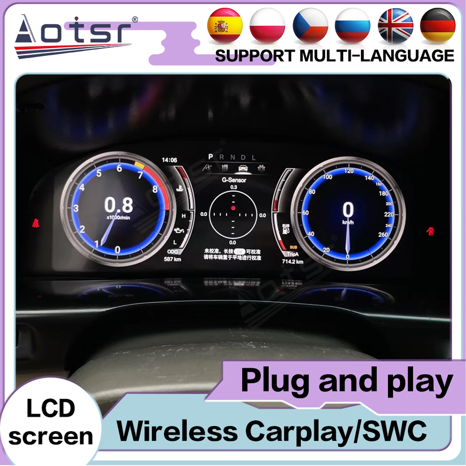 12.3‘’ Digital Performance Display Dashboard For Toyota Land Cruiser LC100 LX470 2002~2007 Speed Table Car Virtual Information