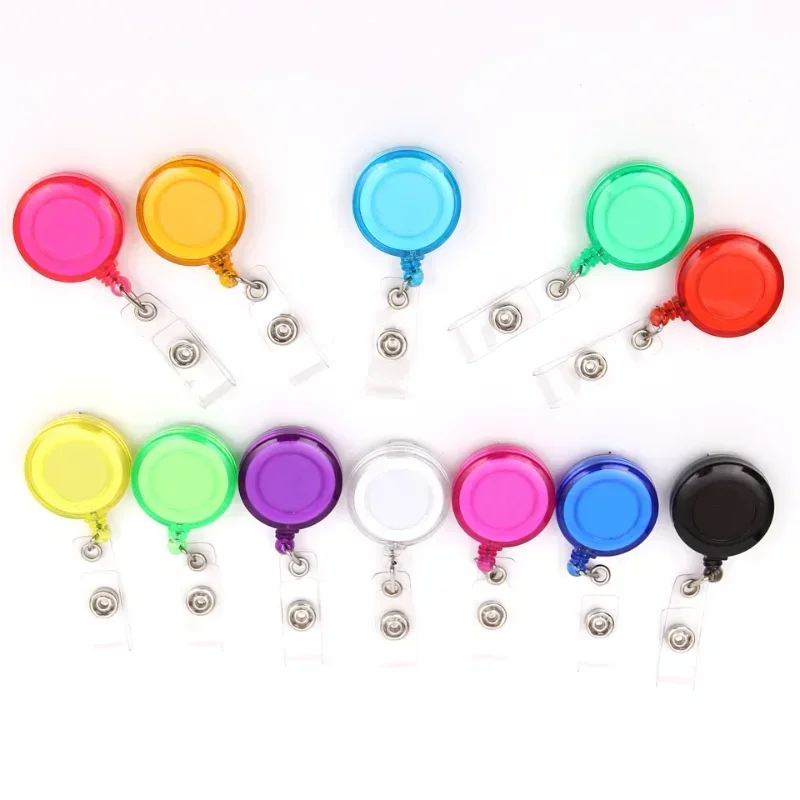 10 Pcs/Lot Retractable Ski Pass ID Card Badge Holder Reel Pull Key Name Tag Card Holders Recoil Reels for School Office Company