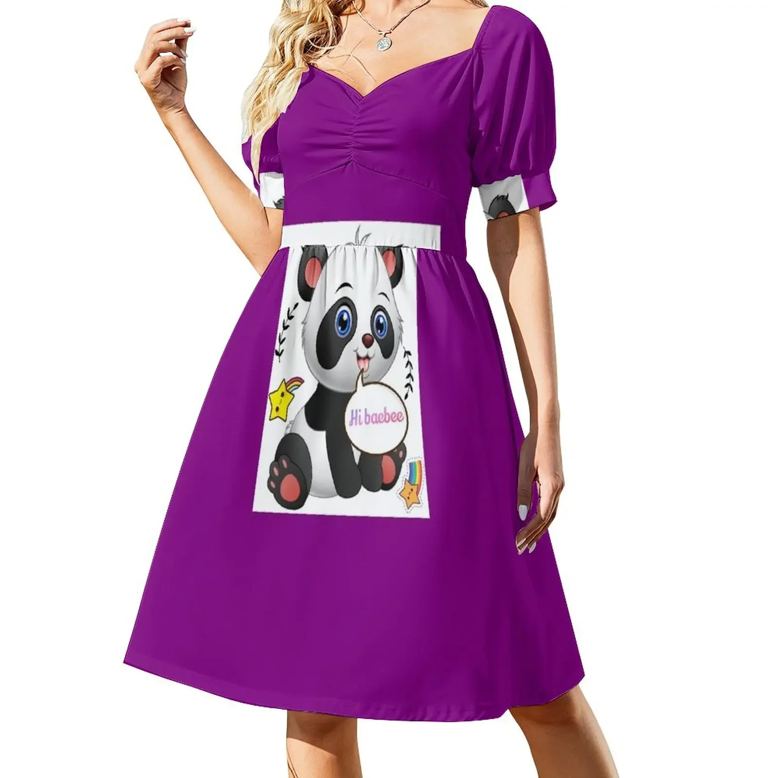 

Cute panda Short-Sleeved Dress women dresses women's clothing trend 2025