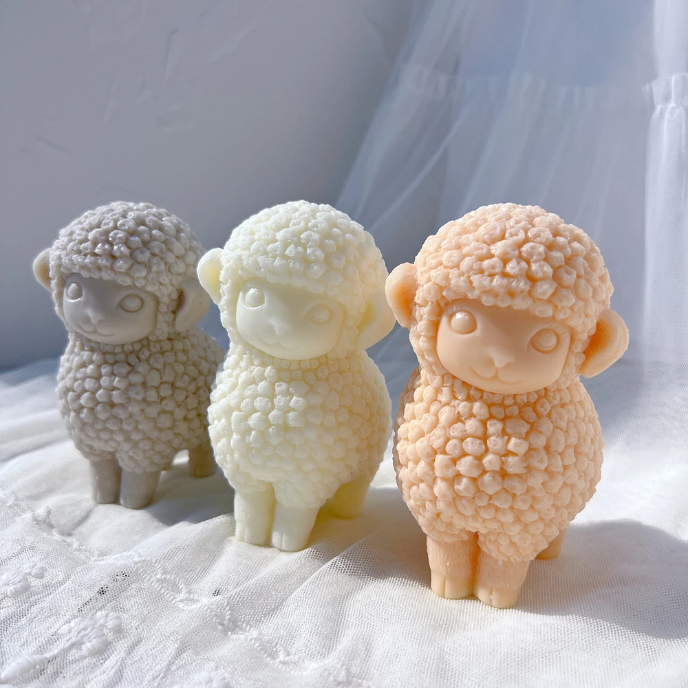 

Cute Sheep Silicone Candle Mold Lamb Goats Silicone Mold Farm Animal Wax Mould Soap Table Decor Gift