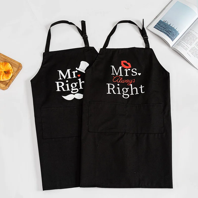 Funny Couple Aprons Kitchen Aprons Resistant Waterdrop Resistant Non Fade Mr and Mrs Couple Aprons Set