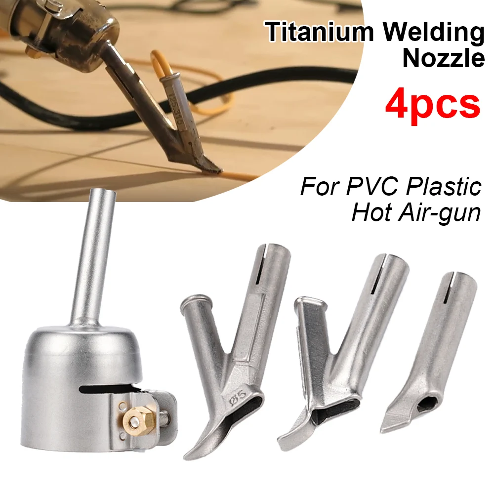 4pc Triangle Speed Welding Nozzle Y Type Hot Air Blower Head Heat Torch Welding Tip for Vinyl Plastic Polythene PVC Welding Tool