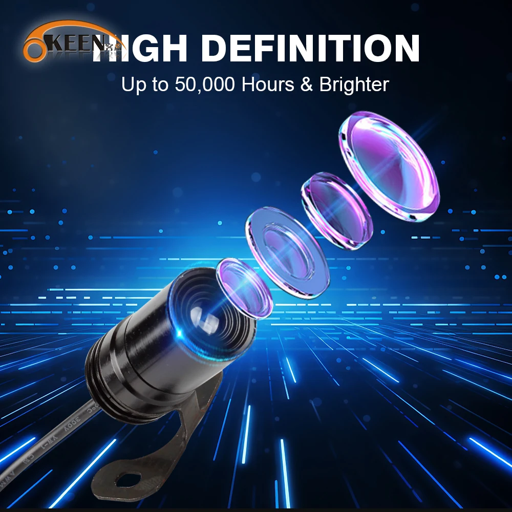 MIHAZ Led Motorcycle Welcome Light Dynamic Projection Lamp For Motorcycle SUV Laser Lamps Auto Accessories Angel Winged Lights