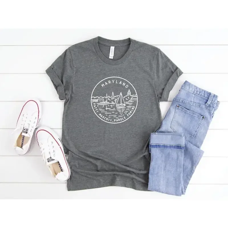 Maryland State Motto T Shirt Visit Moving To For Men Or Women Vacation Souvenir