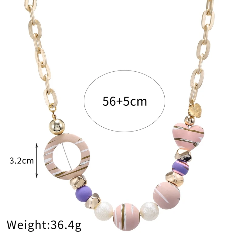 Match-Right Candy Color Statement Necklace & Pendant for Women Refined Stylish Mujer Gift Trendy Jewelry Acrylic Beads Necklace