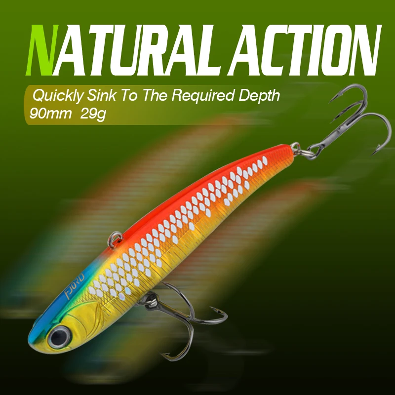 FJORD Winter VIB 29g Quickly Sinking Sharp Rattlin Fishing Lure Wobbler For Pike Ice Balance Long Cast Swimbait Fishing Tackle