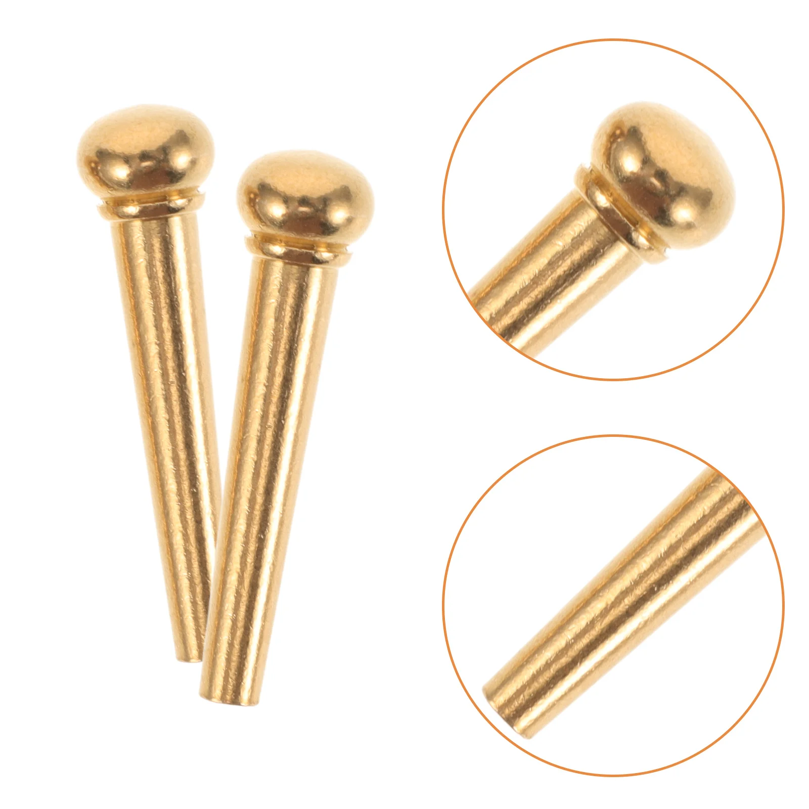 

6 Pcs Guitar String Nails Bridge Pins for Acoustic Parts Replacement Peg Golden Pegs