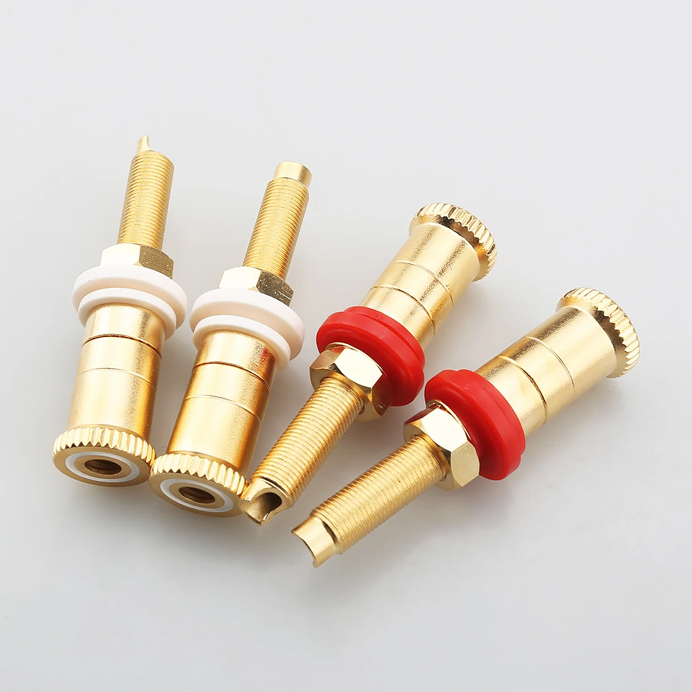 Audiocrast Gold / Silver Plated 48mm / 65mm Speaker Binding Post Terminal Banana Plug Socket Audio Adapter Cable Accessory
