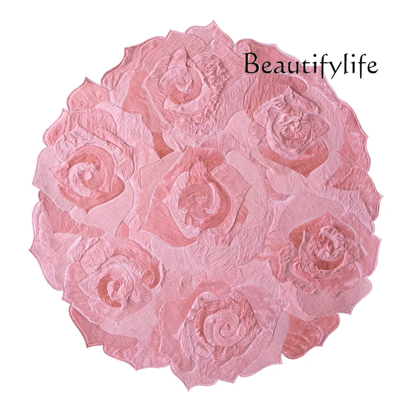 Art Simple Carpet Handmade Cloakroom Bedroom Bedside Room Living Room Round Carpet Mat
