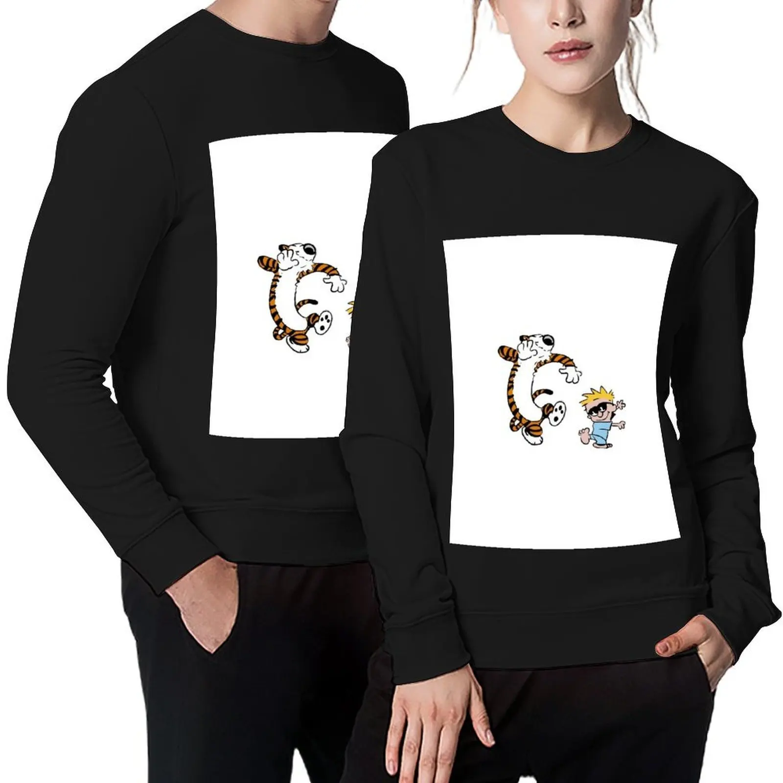 

Calvin And Hobbs Dance Pullover japanese style anime clothes male clothes korean clothes new sweatshirts
