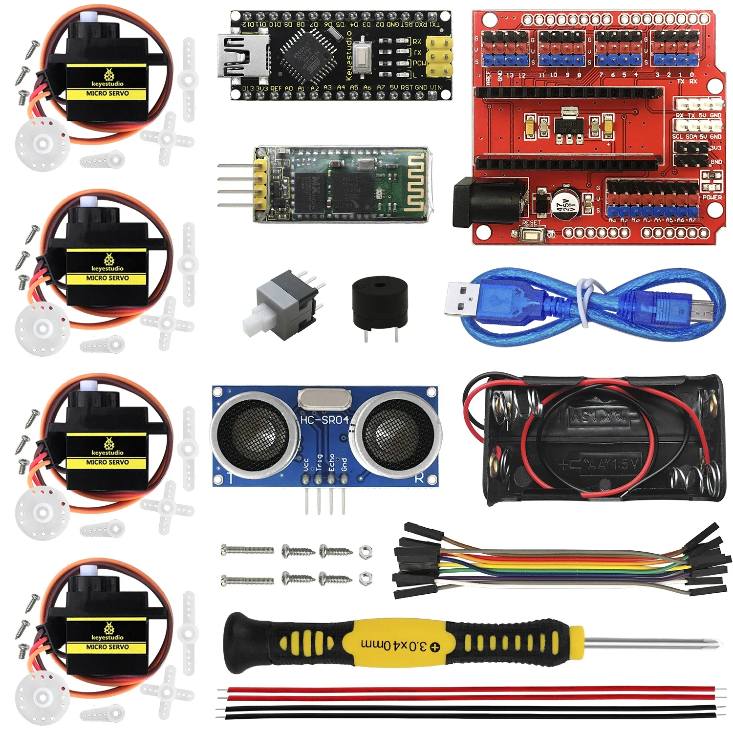 

Keyestudio Electronic Kit Diy OTTO Robot Car Kit for Learn The Basics of Robotics and Programming