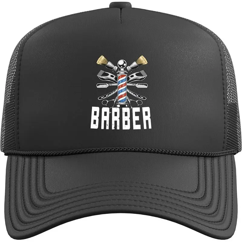 Barber Barbershop Gear Trucker Hat with Adjustable Mesh Back