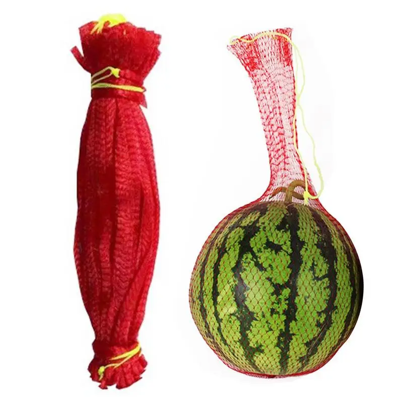 100Pcs Hanging Watermelon Grow Net Bags Reusable Cantaloupes Mesh Net Garden Cucumbers Growing Storage Mesh Net Vegetable Bags