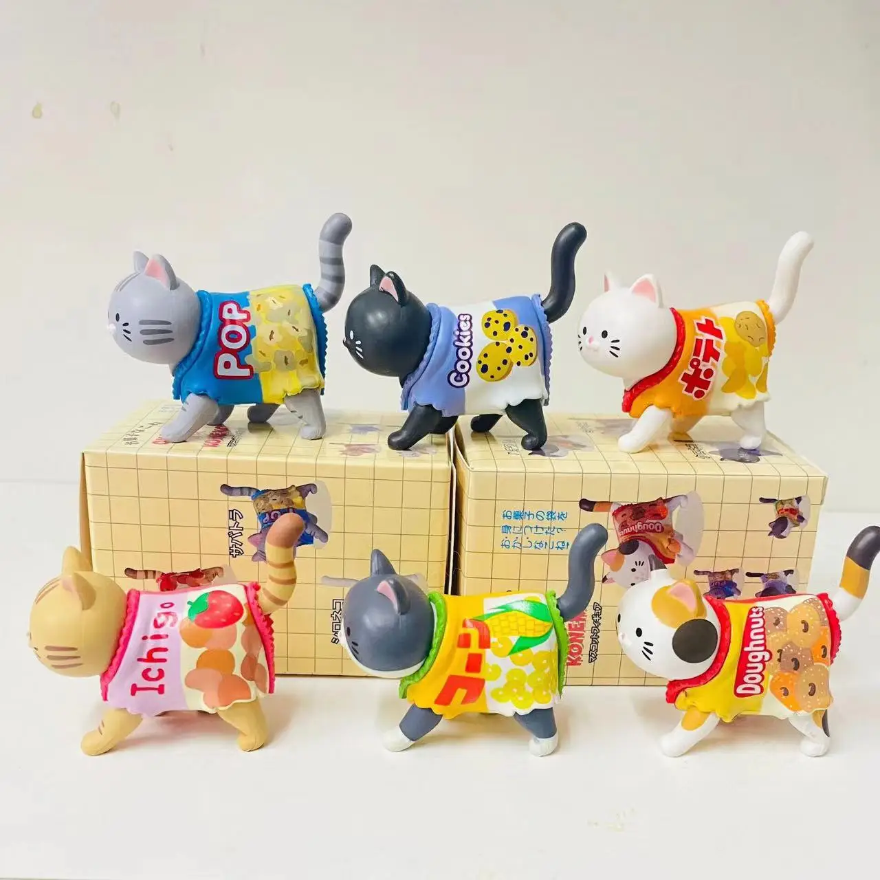 Kawaii New Cat Blind Box Wearing Candy Packaging Snack Cat Figure Toys Blind Bag Decoration Kids Christmas Gift Kittens Dolls