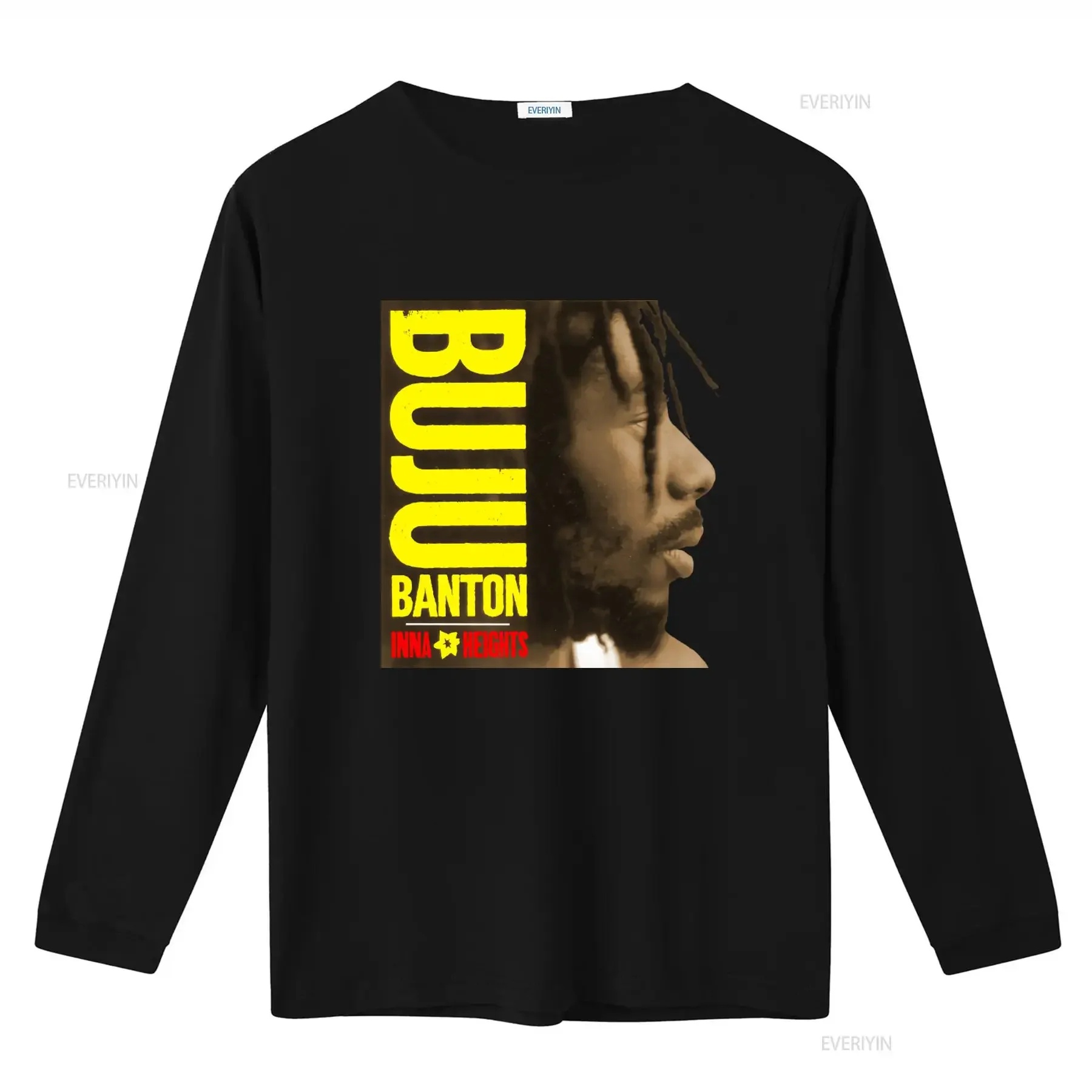 Rare Buju Banton Rap T Shirt Inna Heights Design Unique Streetwear for Men vintage Washed Breathable Stretched Versatile