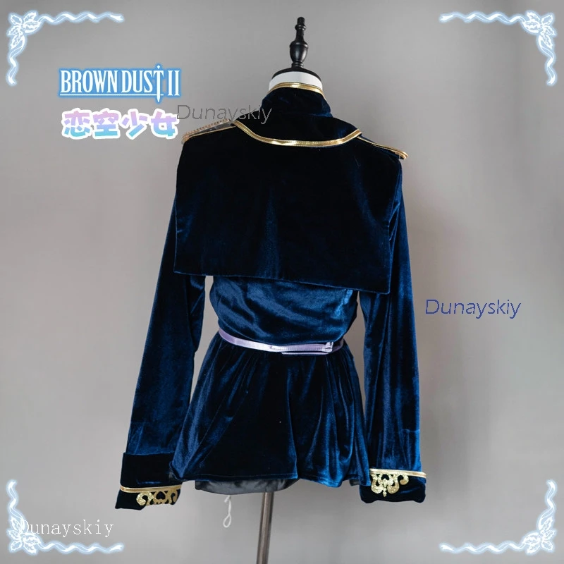 Brown Dust 2 Blade Sexy Velvet Uniform Costume – Young Lady Dark DPS Skin + Wig, Women’s Halloween Carnival Party Suit view 4