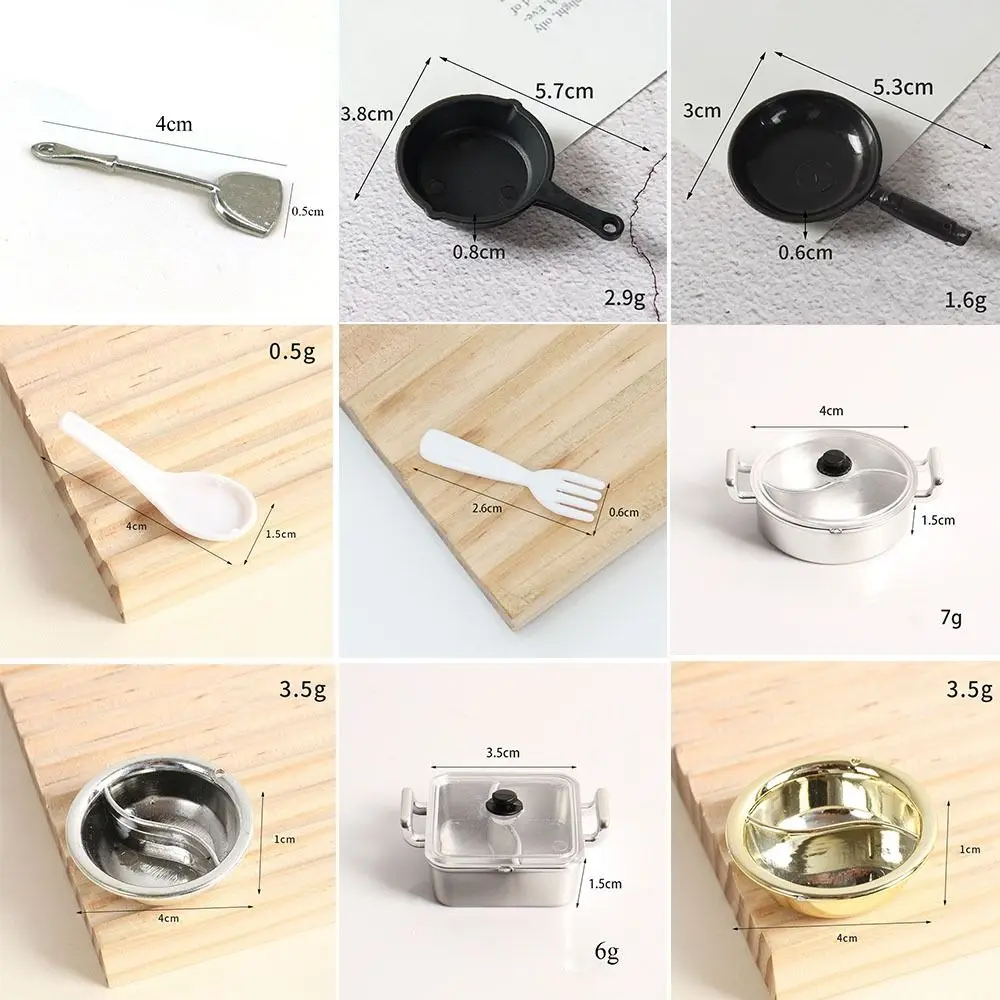 Cucchiaio per mescolare in miniatura 1:12 di alta qualità Multistyles Mini ciotola padella fai da te casa delle bambole fai da te cucina in miniatura decorazione della casa delle bambole