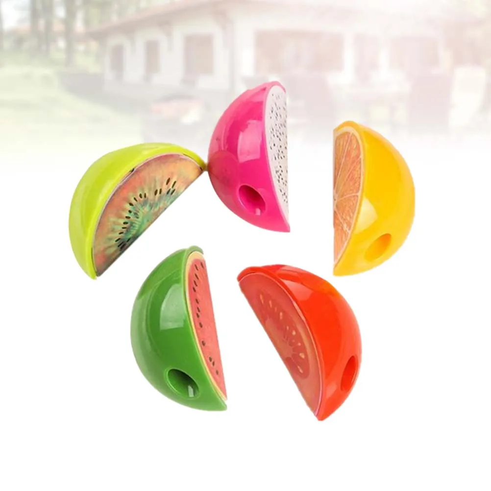 

5Pcs Fruit Design Pencil Sharpener Creative Students Stationery Supplies for Drawing Study Pencil Sharpener