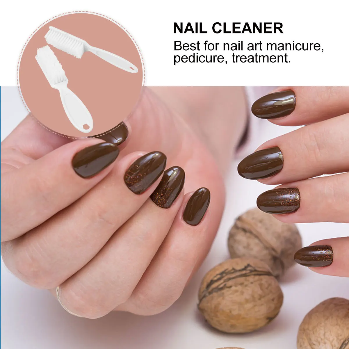 6 قطع من أدوات فرشاة الأظافر آمنة ومتينة ومحمولة لعلاج أظافر الأظافر والباديكير وصالونات التجميل المنزلية وفرشاة الأظافر البيضاء