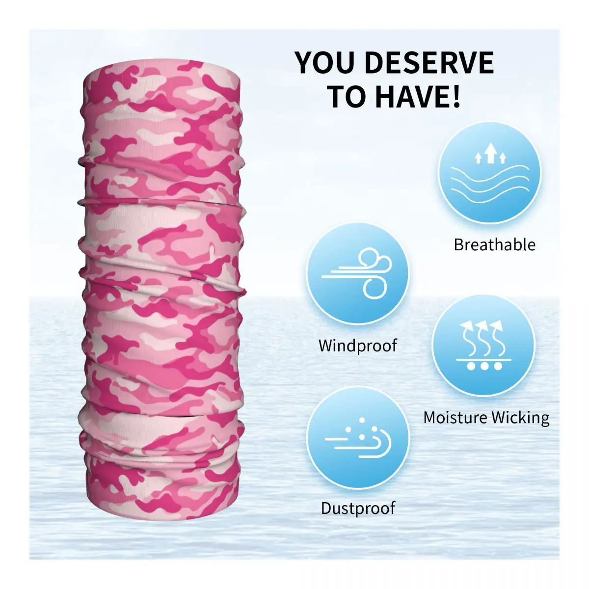 Pink Camouflage Military Bandana Neck Cover Printed Wrap Scarf Multifunctional Cycling Scarf Cycling Unisex Adult All Season
