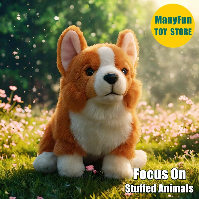 

Realistic Welsh Corgi Dog Plushie Corgi Plush Toy Lifelike Hound Stuffed Animal Simulation Doll Kawaii Toy Gifts Kid Collectors