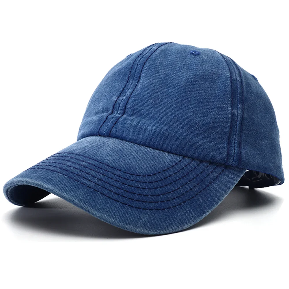 Boné unisex de cor sólida, boné liso ajustável, chapéus vintage snapback de algodão lavado para mulheres e homens