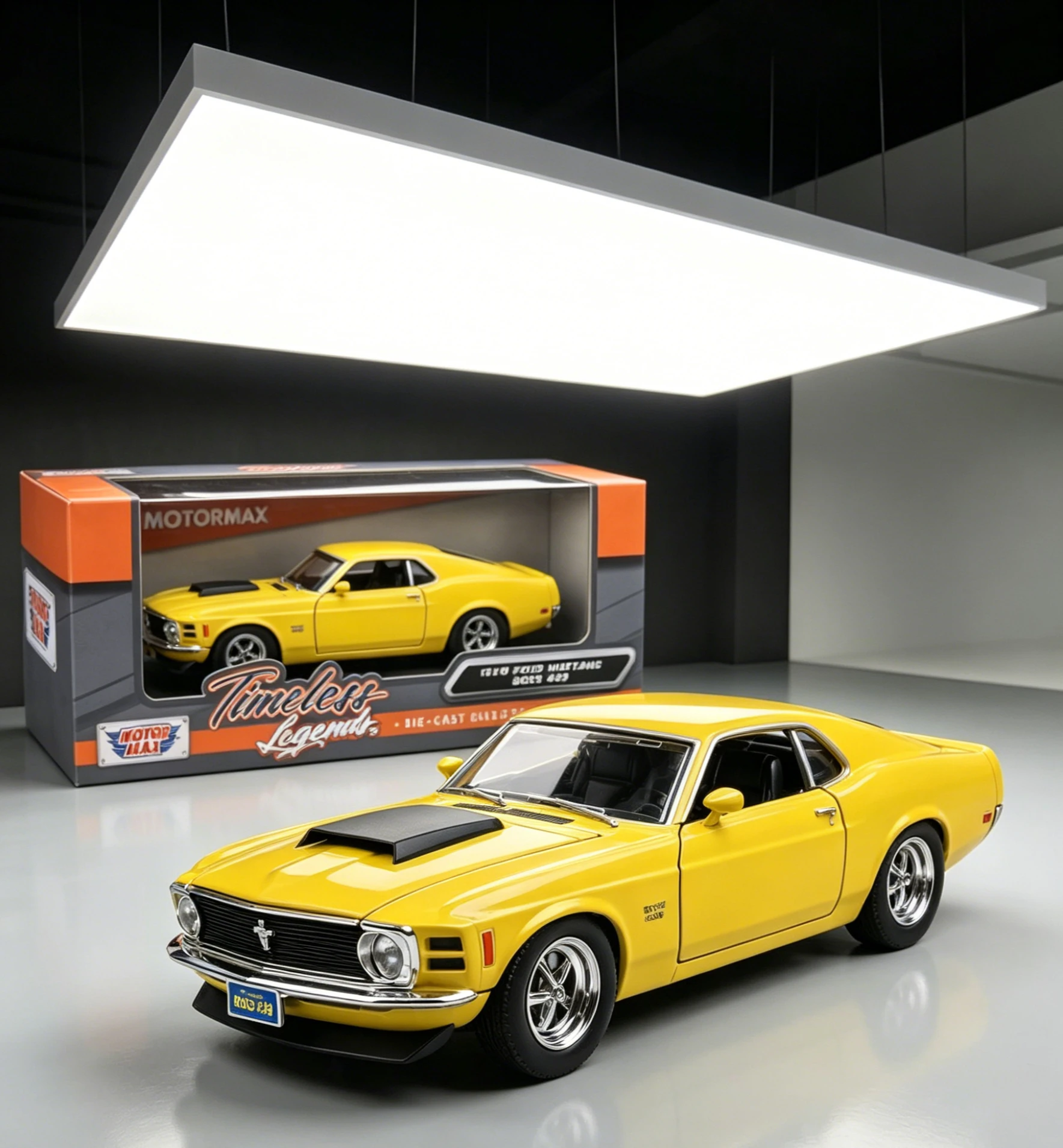 

1:24 Scale Ford Mustang Boss 429 Classic Diecast Car Model, Sliding Alloy Vehicle Decor Ornament for Collection & Gift