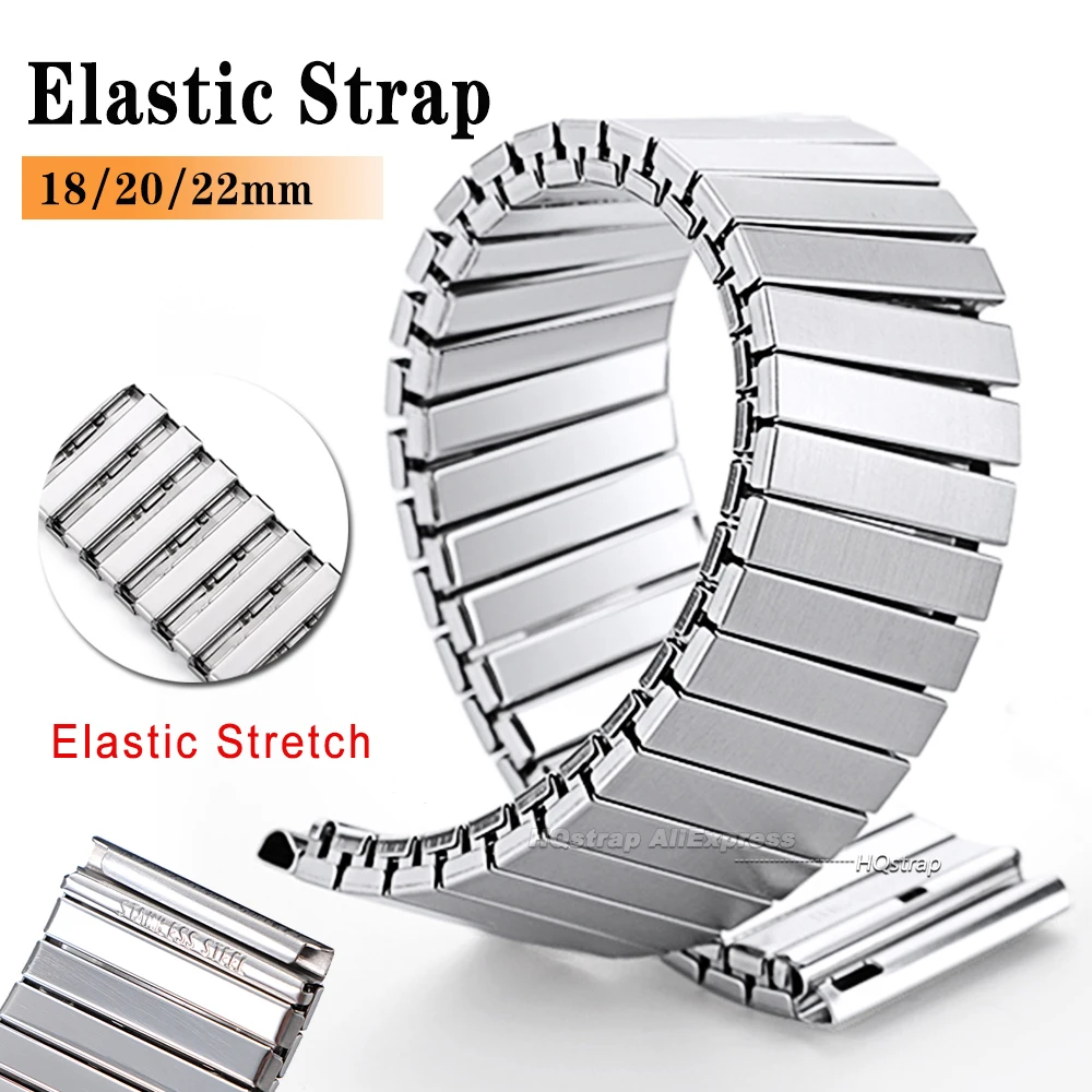 Elastisches Stretch-Uhrenarmband 18mm 20mm 22mm Universelles Armband Schnellverschluss Ersatz-Stretch-Erweiterungsarmband aus Edelstahl