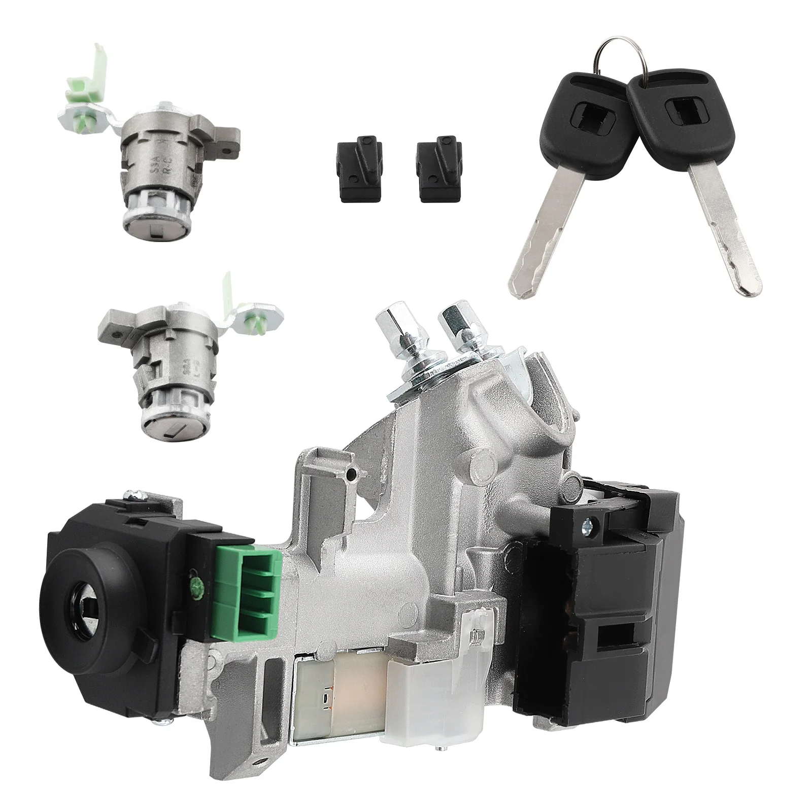 สวิตช์จุดระเบิดกระบอกประตูล็อค + 2 ปุ่มสําหรับ Honda CRV 2003-2006 72185-S9A-013 72185S9A013